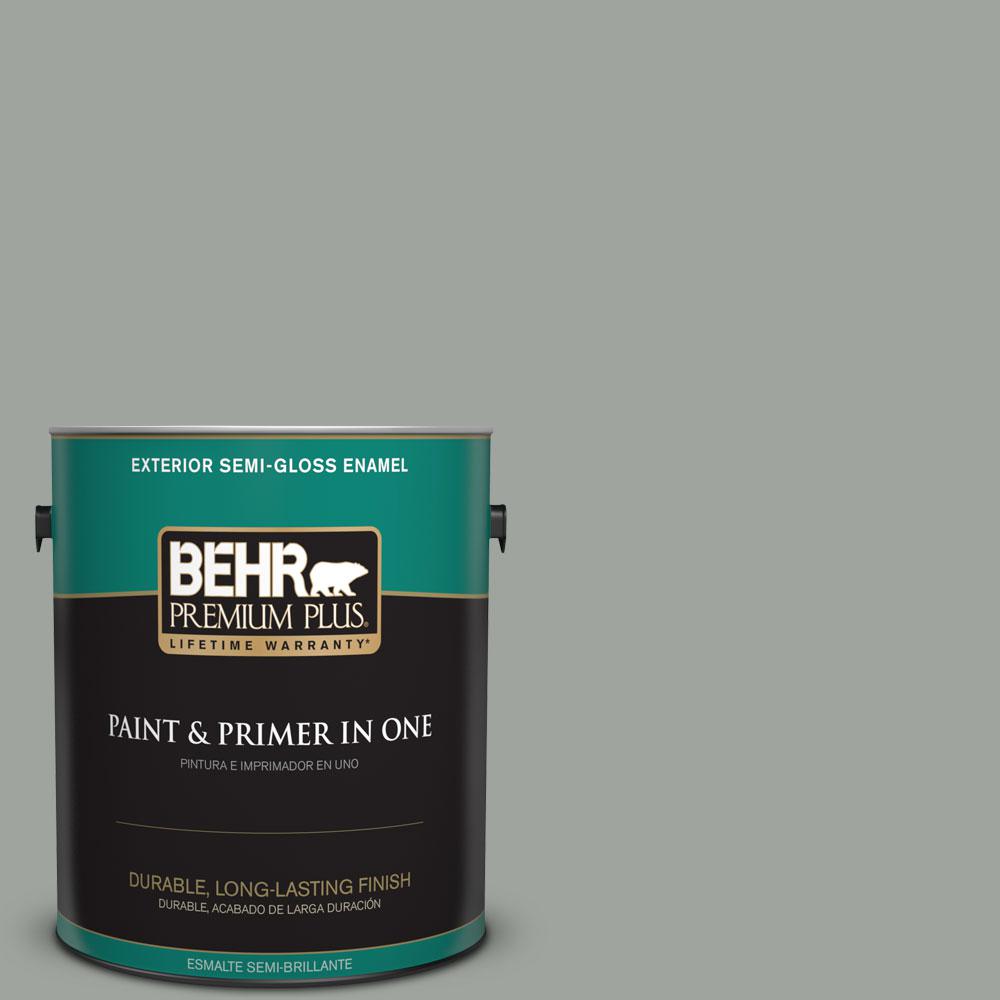 BEHR Premium Plus 1gal. 710F4 Sage Gray SemiGloss Enamel Exterior