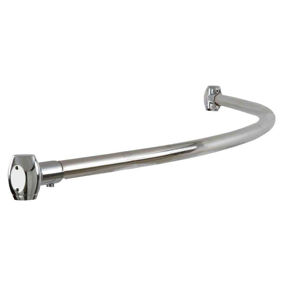 Home Basics 41 in. Curved Shower Rod in ChromeCR41068  The Home Depot