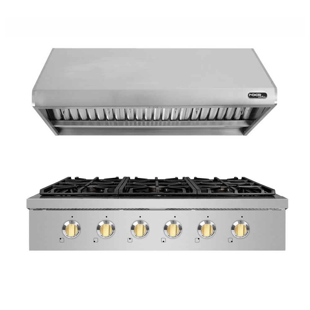 NXR Entree Bundle 36 in. ProStyle Gas Cooktop in Stainless Steel with