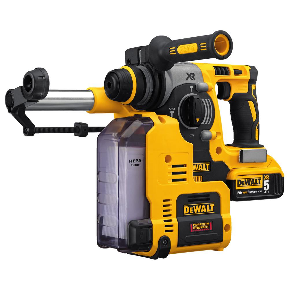 Dewalt 20 Volt Max Xr Li Ion 1 In Cordless Sds Plus Brushless L Shape Rotary Hammer With 2 