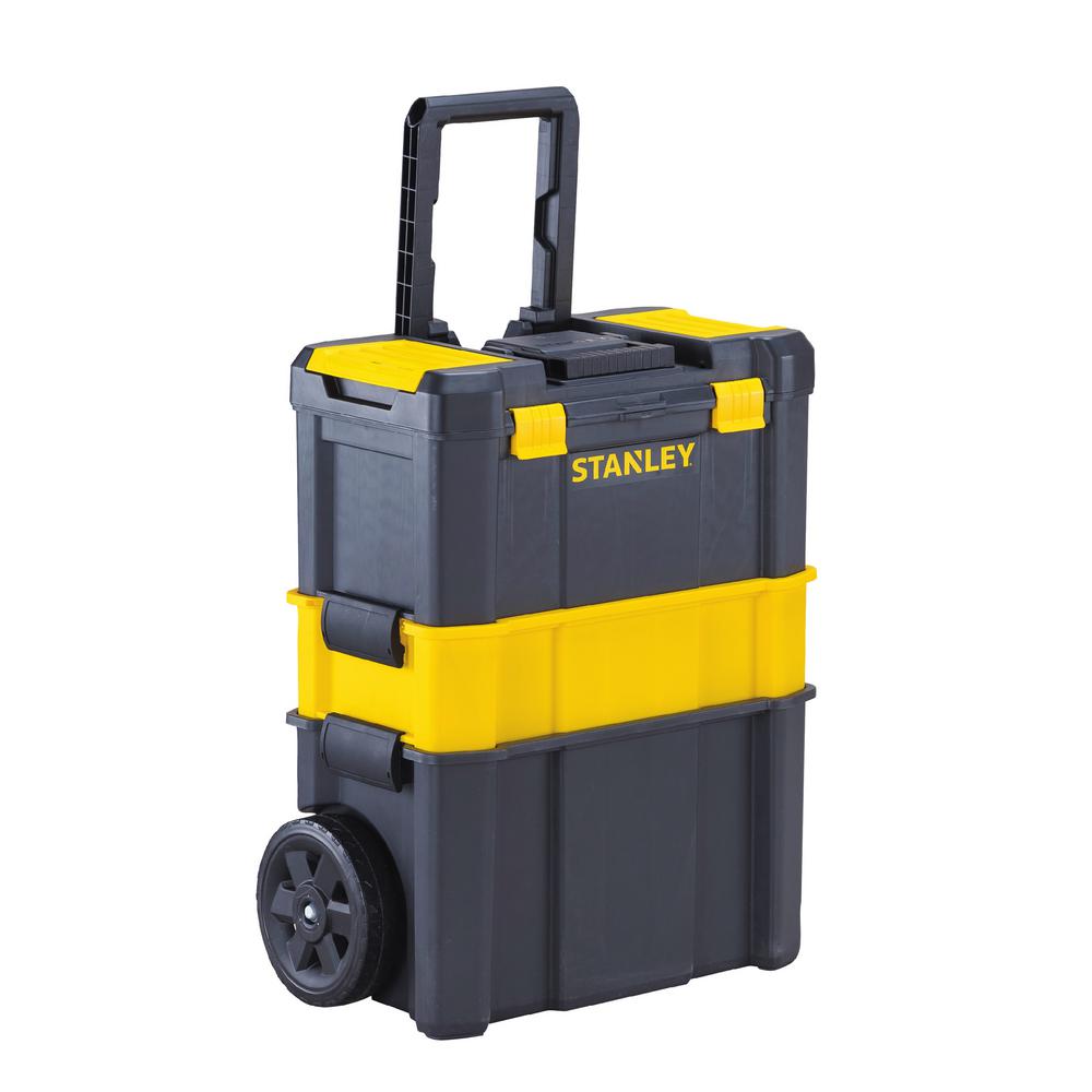 Stanley Rolling Tool Box Storage Container Chest Portable Black Construction NEW