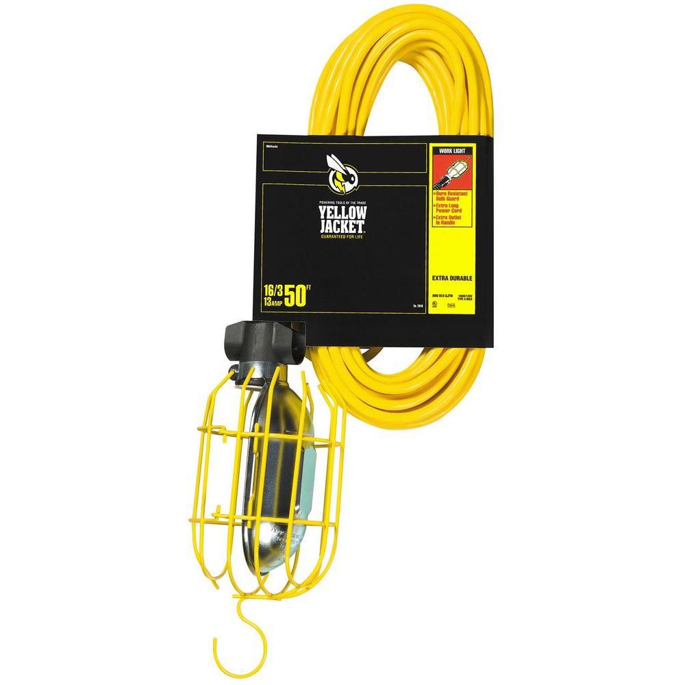 Yellow Jacket 75 Watt 50 Ft 16 3 Sjt Incandescent Portable Yellow Jacket 75 Watt 50 Ft 16 3 Sjt