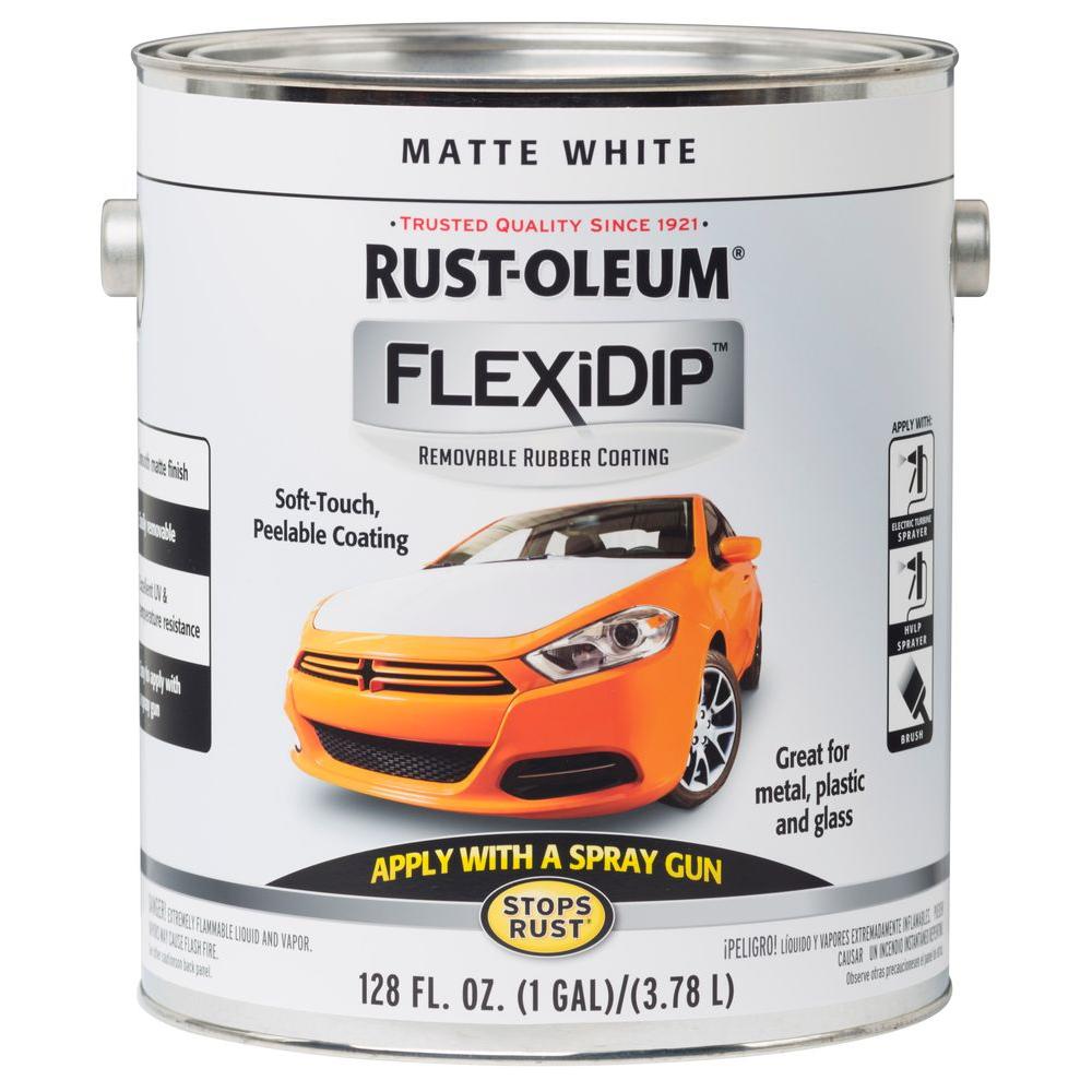 RustOleum FlexiDip 1 gal. White Rubberized Flat Paint (Case of 2