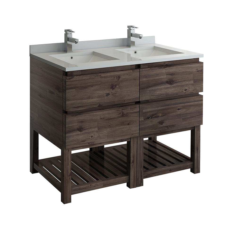 Fresca Formosa 48 in. Modern Double Vanity with Open Bottom in Warm