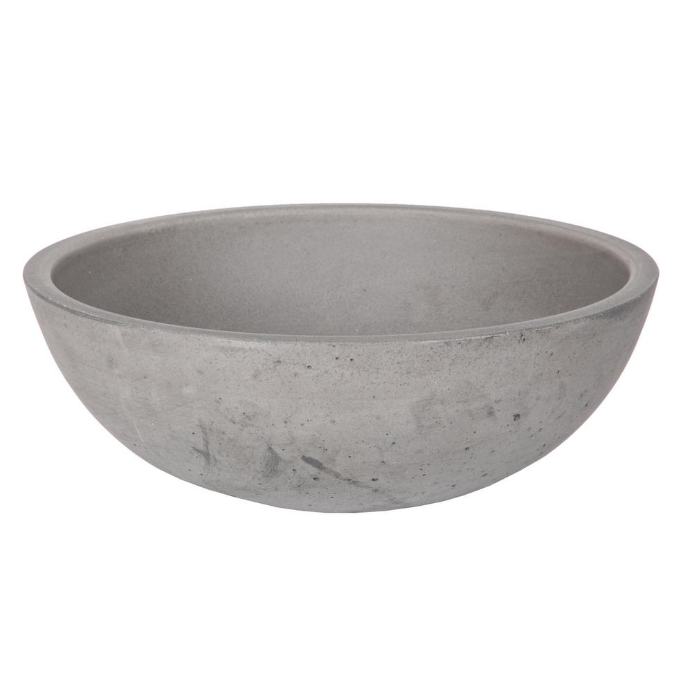 Eden Bath 14 In Small Concrete Round Vessel Sink In Dark Gray