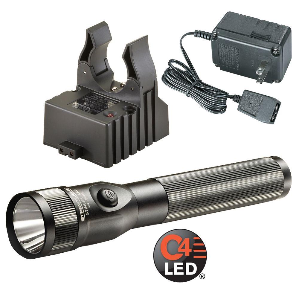 Led Flashlights Accessories The Home Depot Stinger Pro With Ac Cord And Charger In Black