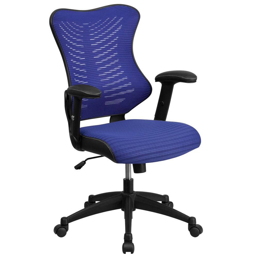 Clic Blue Office Chairs Home Furniture The Depot High Back Blue Designer Mesh Executive Swivel Office Chair With Padded Seat
