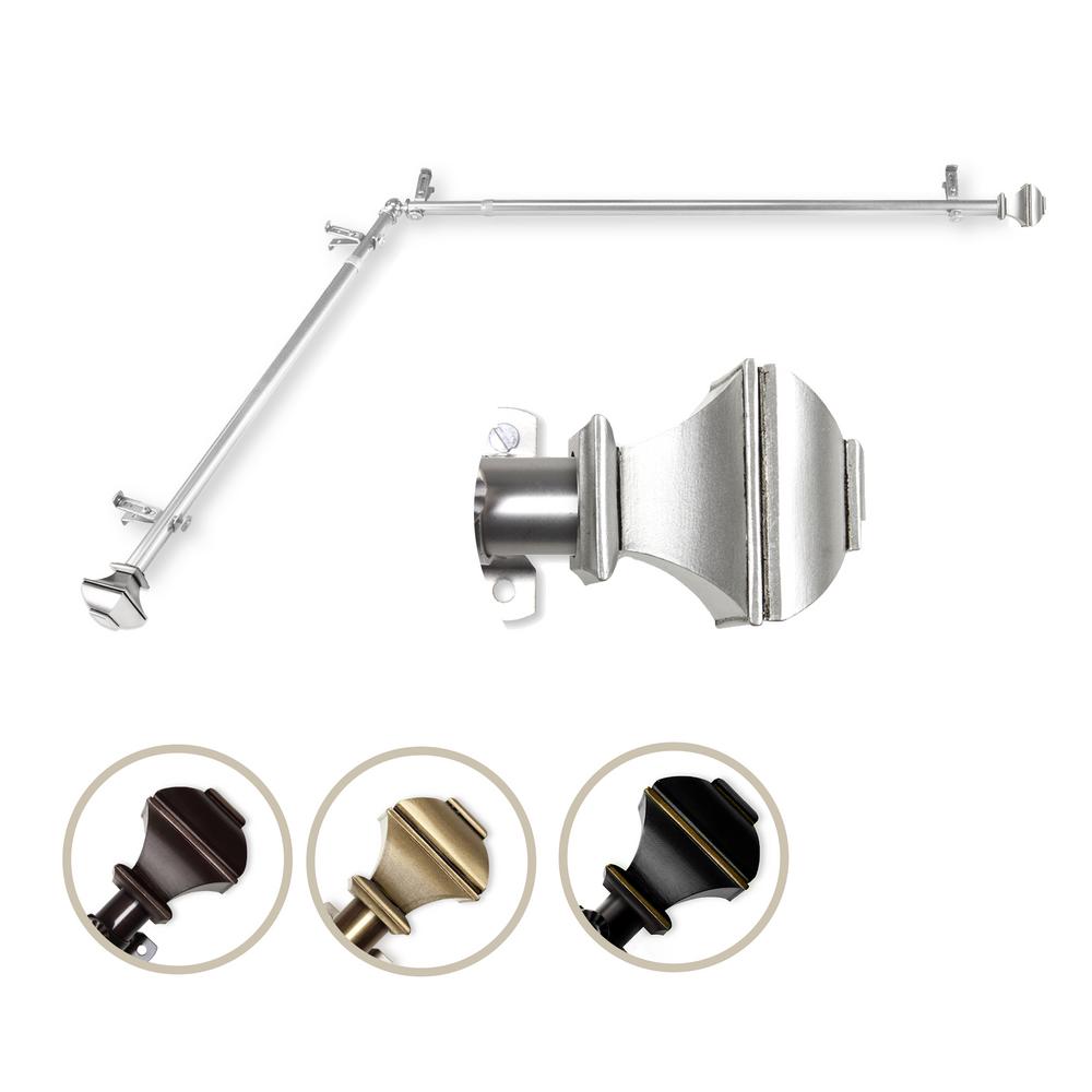 48 In To 84 In 13 16 In Adjustable Corner Window Curtain Rod In