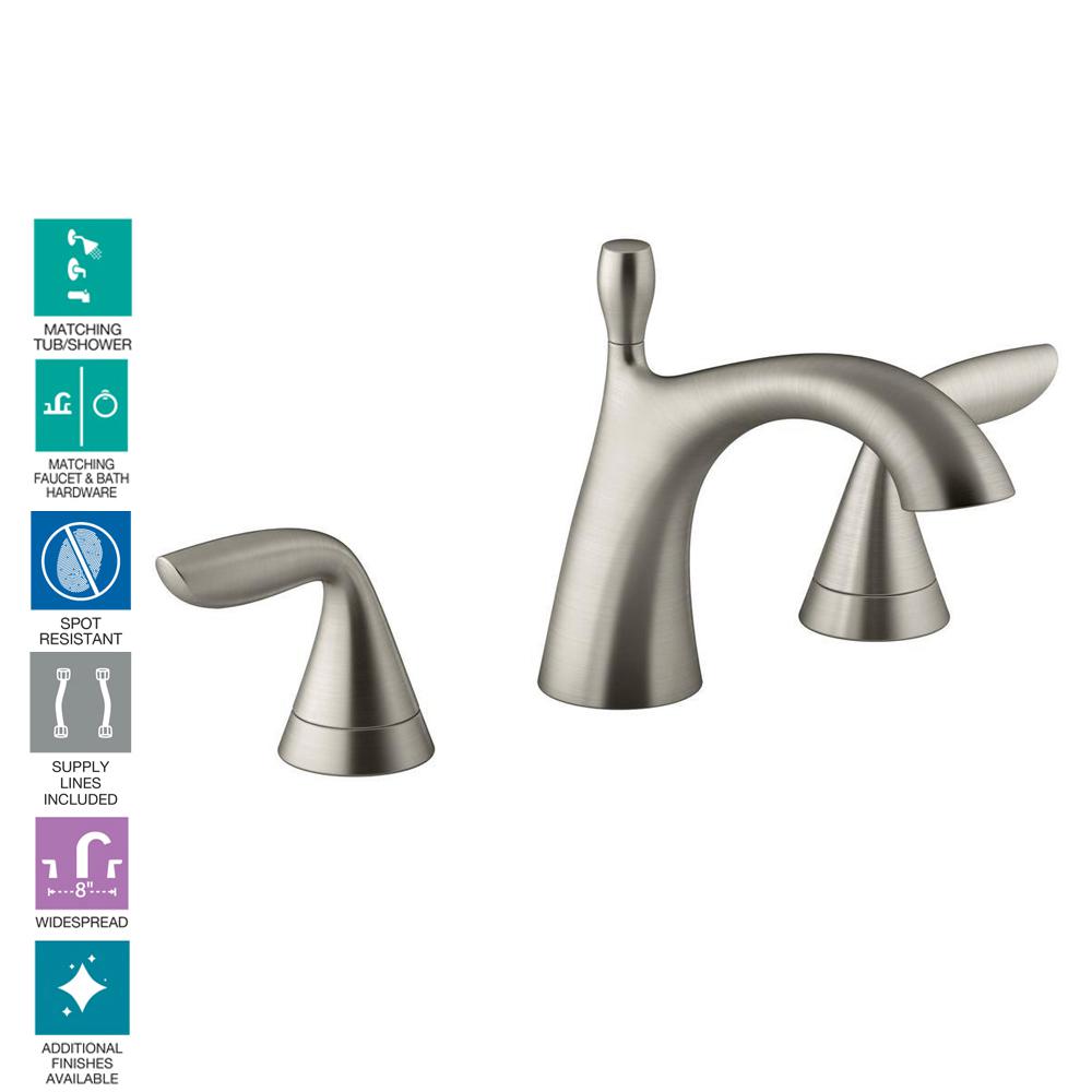 Kohler Williamette 8 In Widespread 2 Handle Bathroom Faucet With Widespread 2 Handle Bathroom Faucet