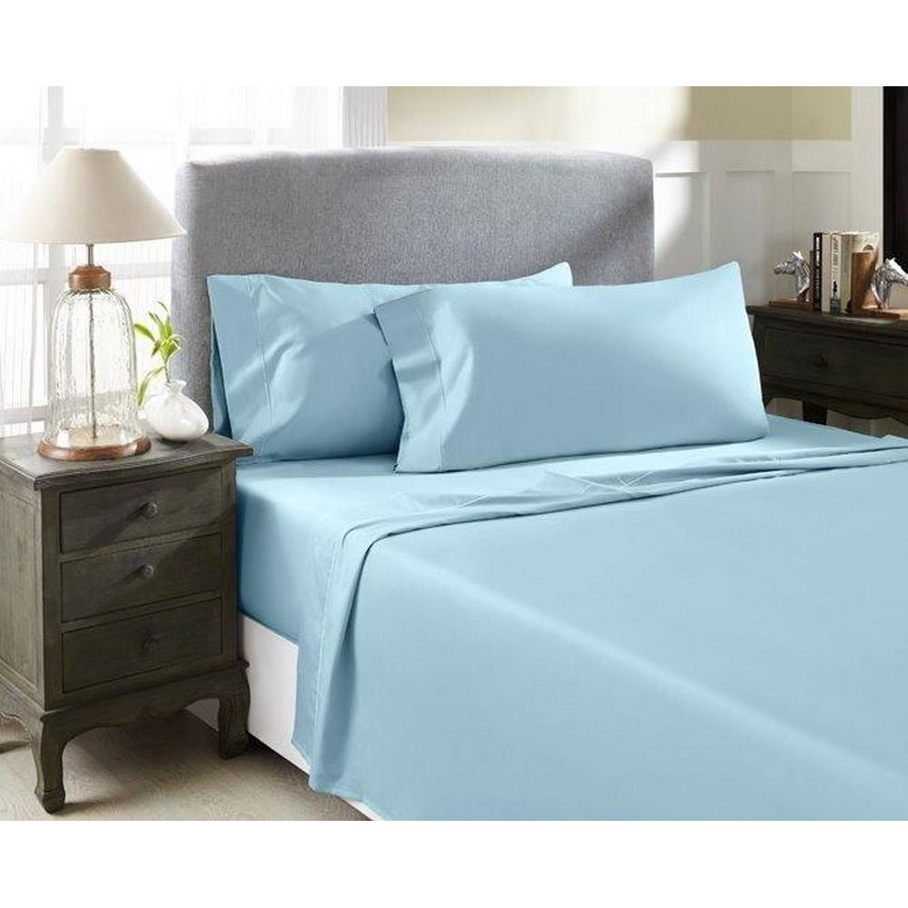 PERTHSHIRE Hotel Concepts 4-Piece Aqua Solid 1500 Thread Count Cotton Queen Sheet Set, Blue was $379.99 now $151.99 (60.0% off)