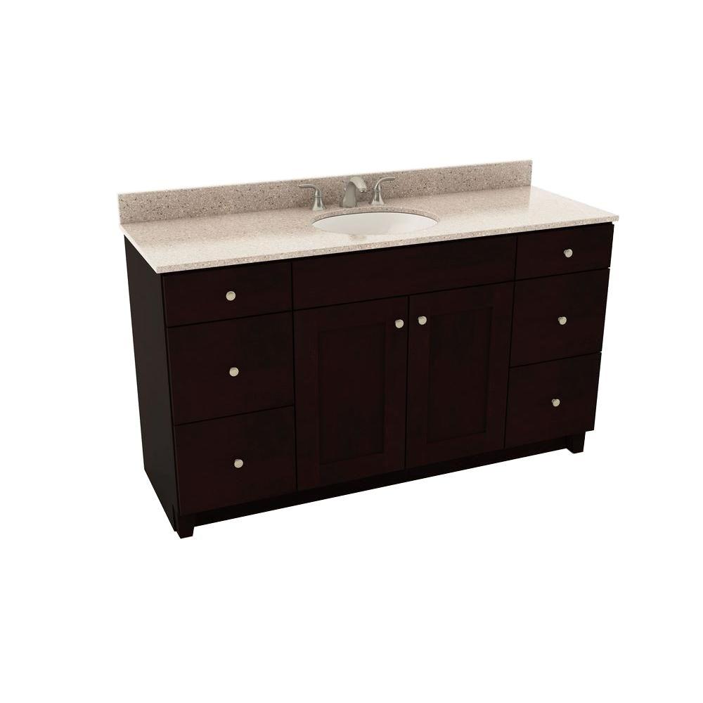 American Woodmark Reading 61 In Vanity Espresso With Silestone American Woodmark Reading 61 In Vanity