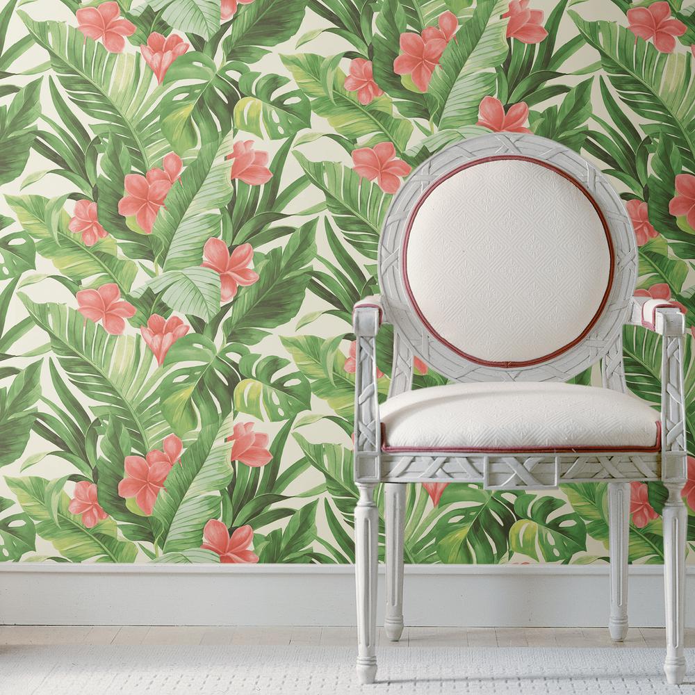 Nuwallpaper Tropical Paradise Multi Colored Wallpaper Sample Nu2926sam The Home Depot