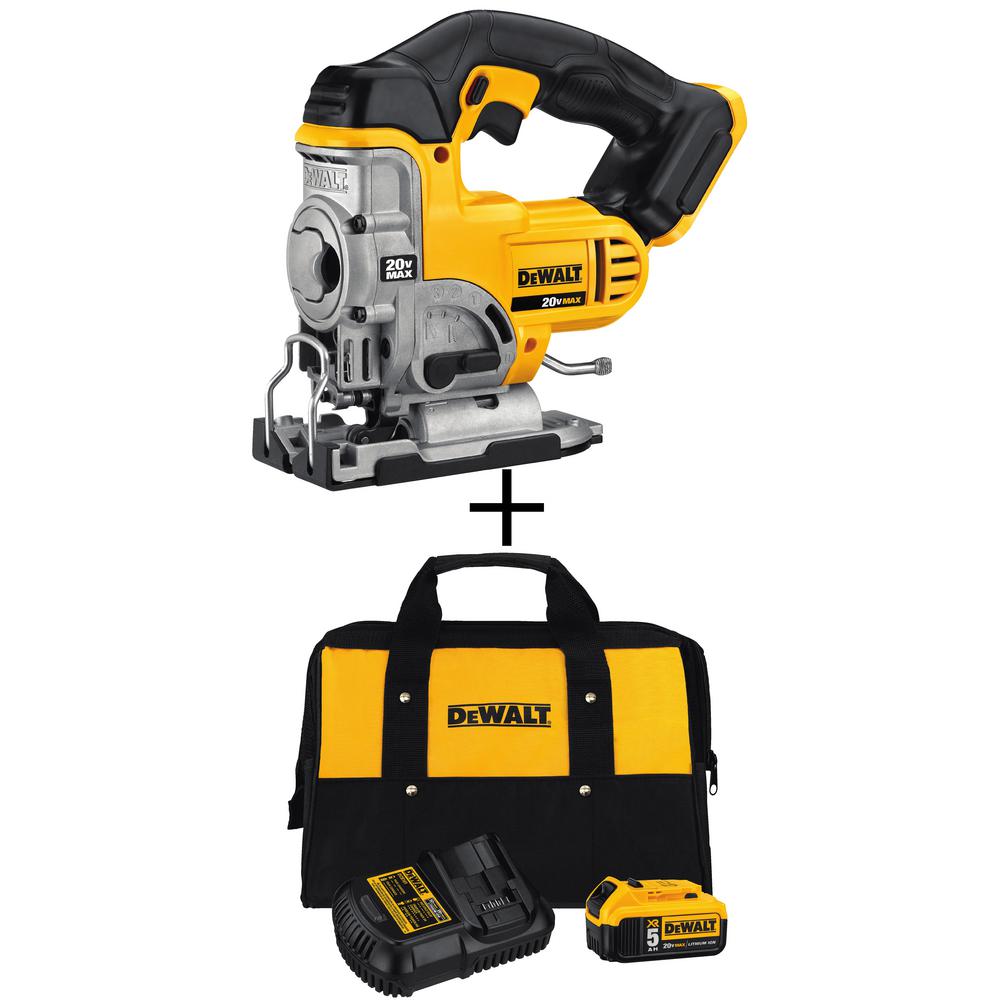 DEWALT 20Volt MAX LithiumIon Cordless Jig Saw with Bonus 20Volt 5.0