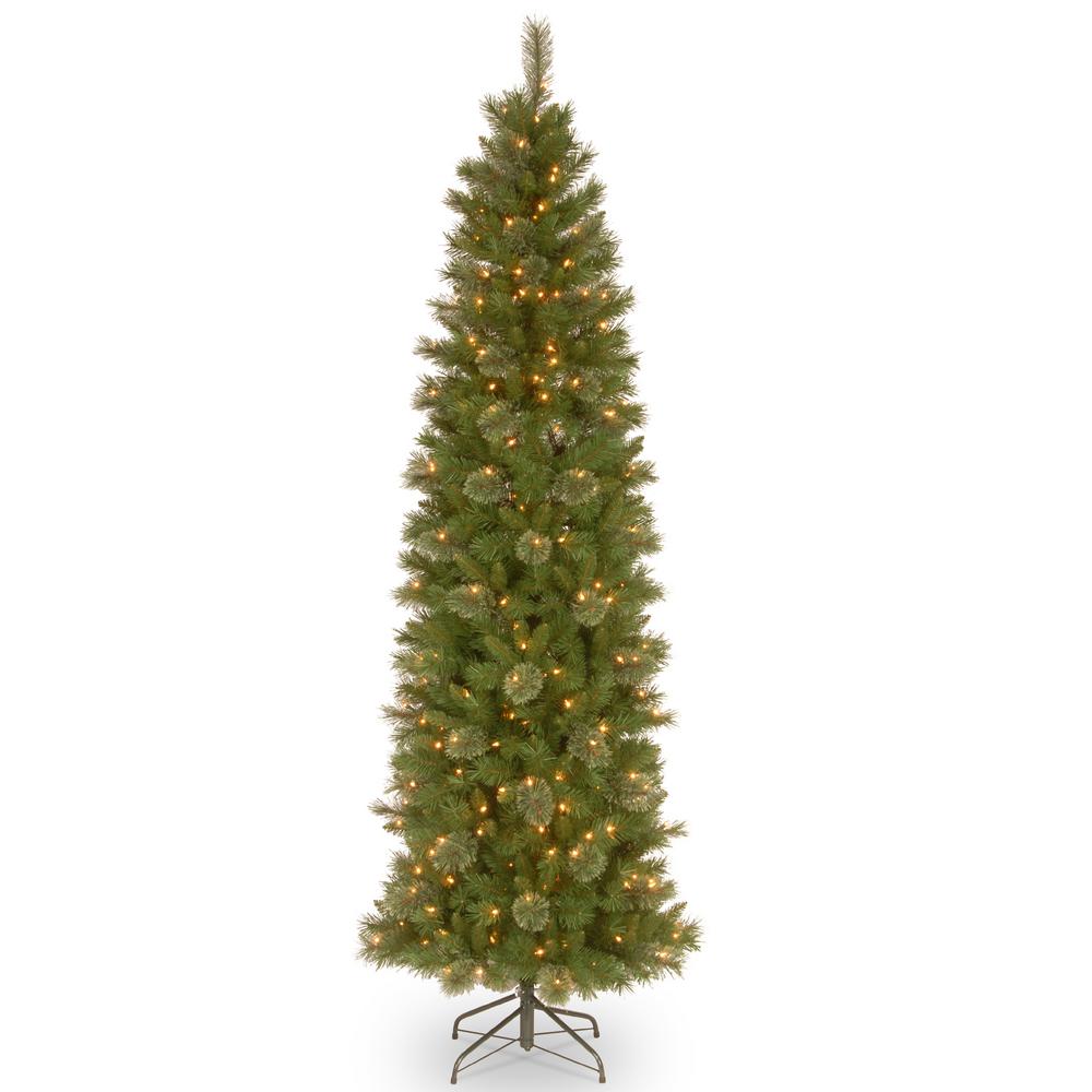 slim pre lit christmas tree