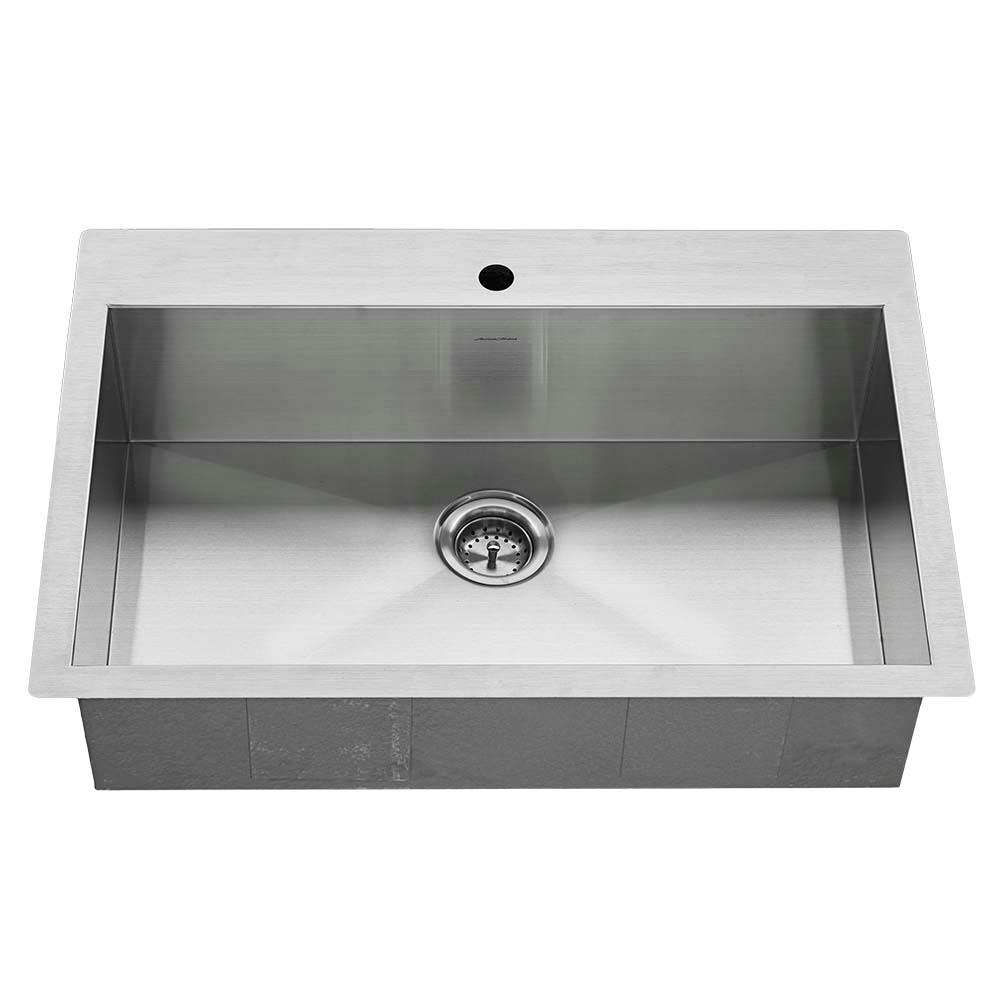 American Standard Edgewater Zero Radius Dual Mount Stainless Steel 33   Stainless Steel American Standard Drop In Kitchen Sinks 18sb9332211 075 64 1000 