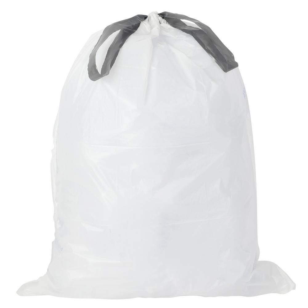 5 Gal. White Drawstring Trash Bags 