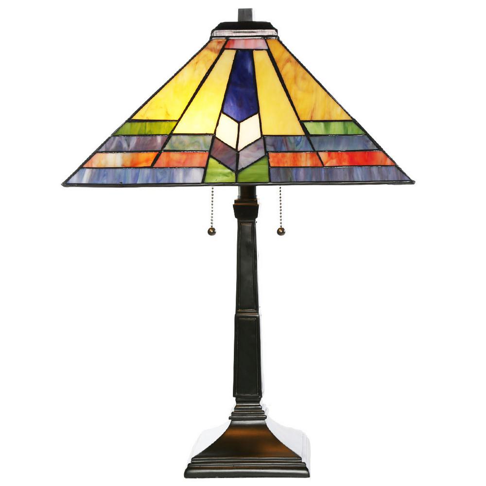 River Of Goods 23 5 In H Multi Colored Table Lamp With Stained H Multi Colored Table Lamp With Stained Glass Southwestern