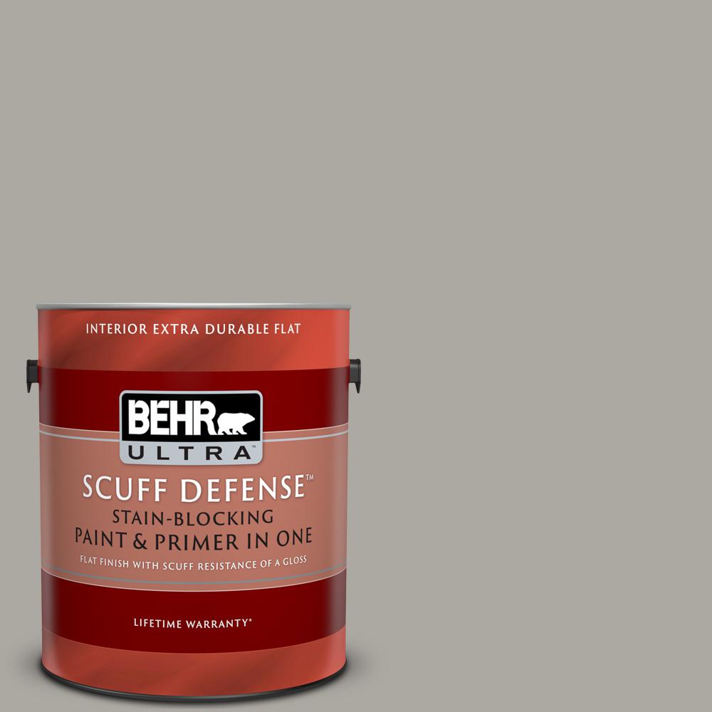 BEHR ULTRA 1 Gal. #PPU24-10 Downtown Gray Extra Durable Flat Interior ...