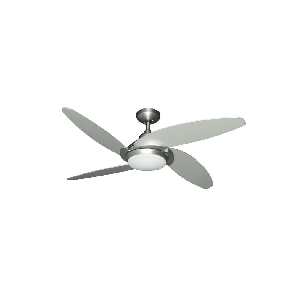 Troposair Tuscan 52 In Led Satin Steel Ceiling Fan And Light With