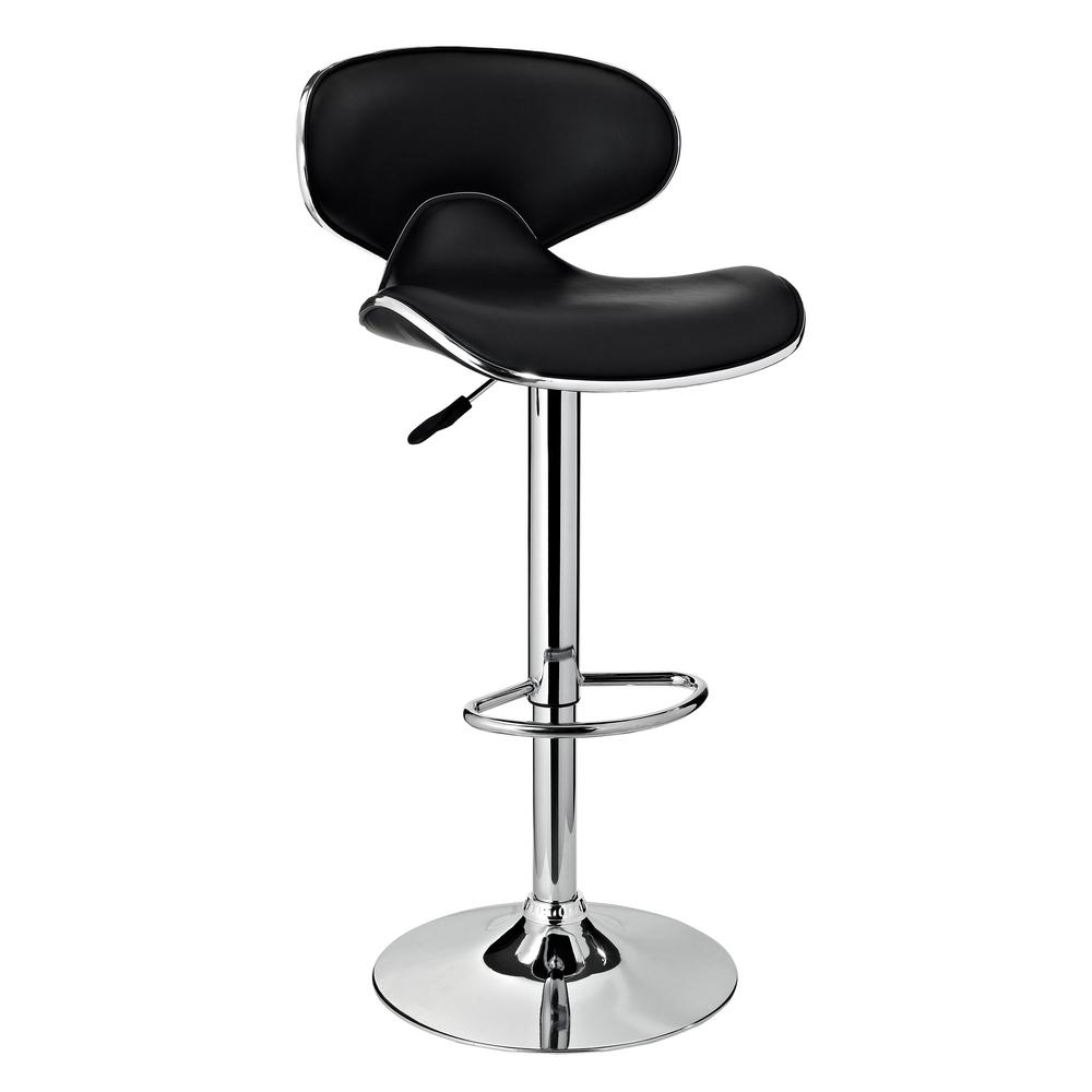 Powell 32 In Adjule Height Black And Chrome Bar Stool 171 890 Adjule Height Black And Chrome Bar Stool 171 890 The Home Depot