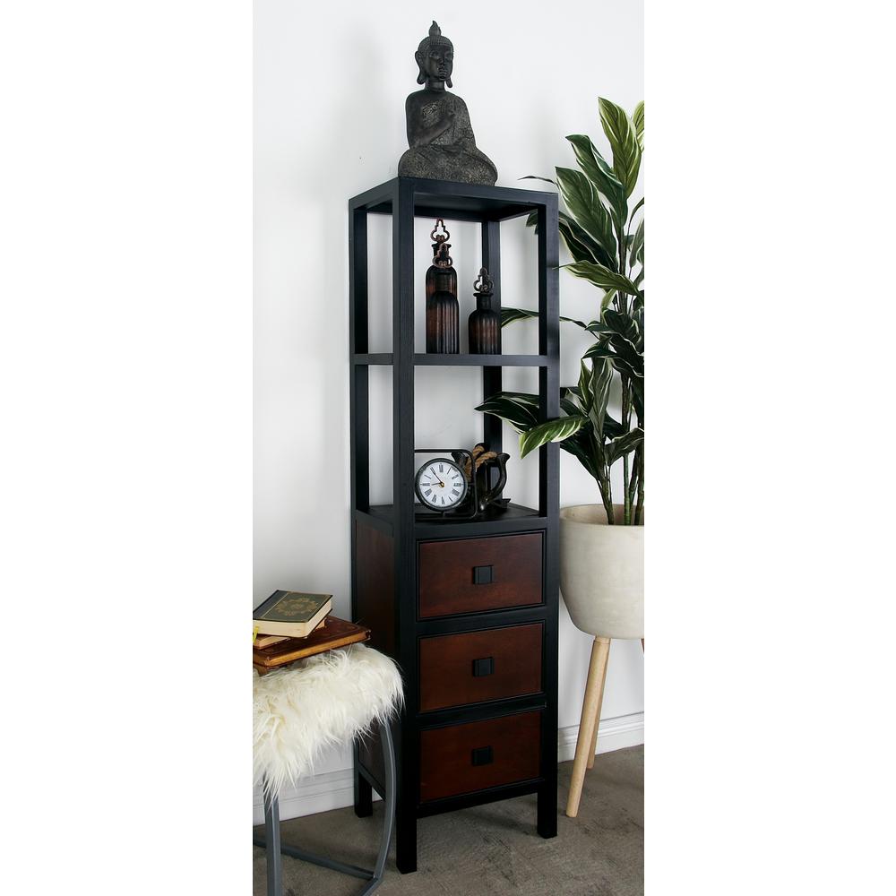 South Shore Reveal Laminate Shelving Unit in Chocolate