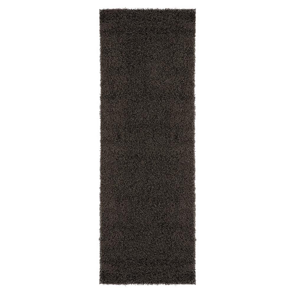 Sweet Home Stores Cozy Shag Collection Charcoal Grey 2 ft. x 5 ft