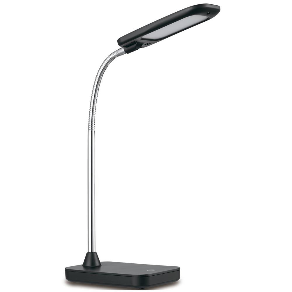 Globe Electric 14 In Black And Chrome Integrated Led Desk Lamp Globe Electric 14 In Black And Chrome Integrated Led Desk Lamp