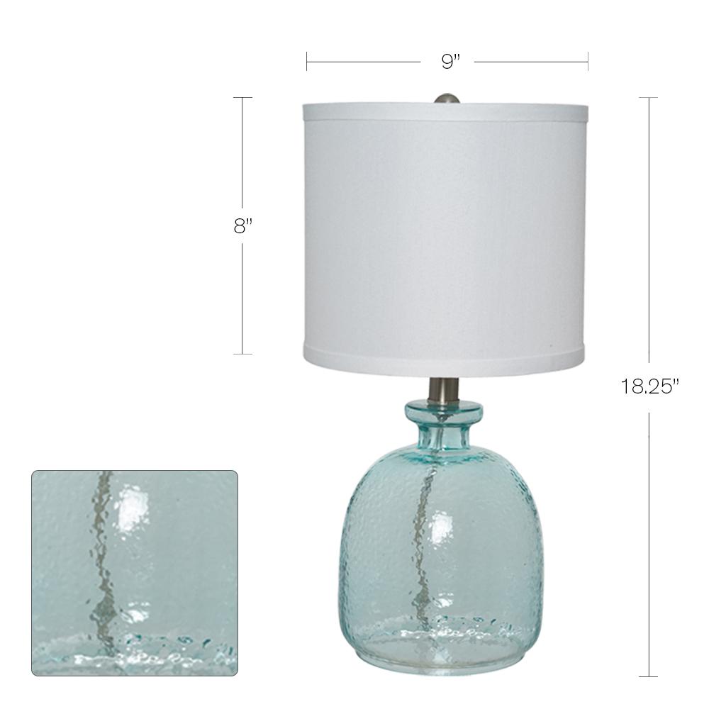 light blue glass table lamp