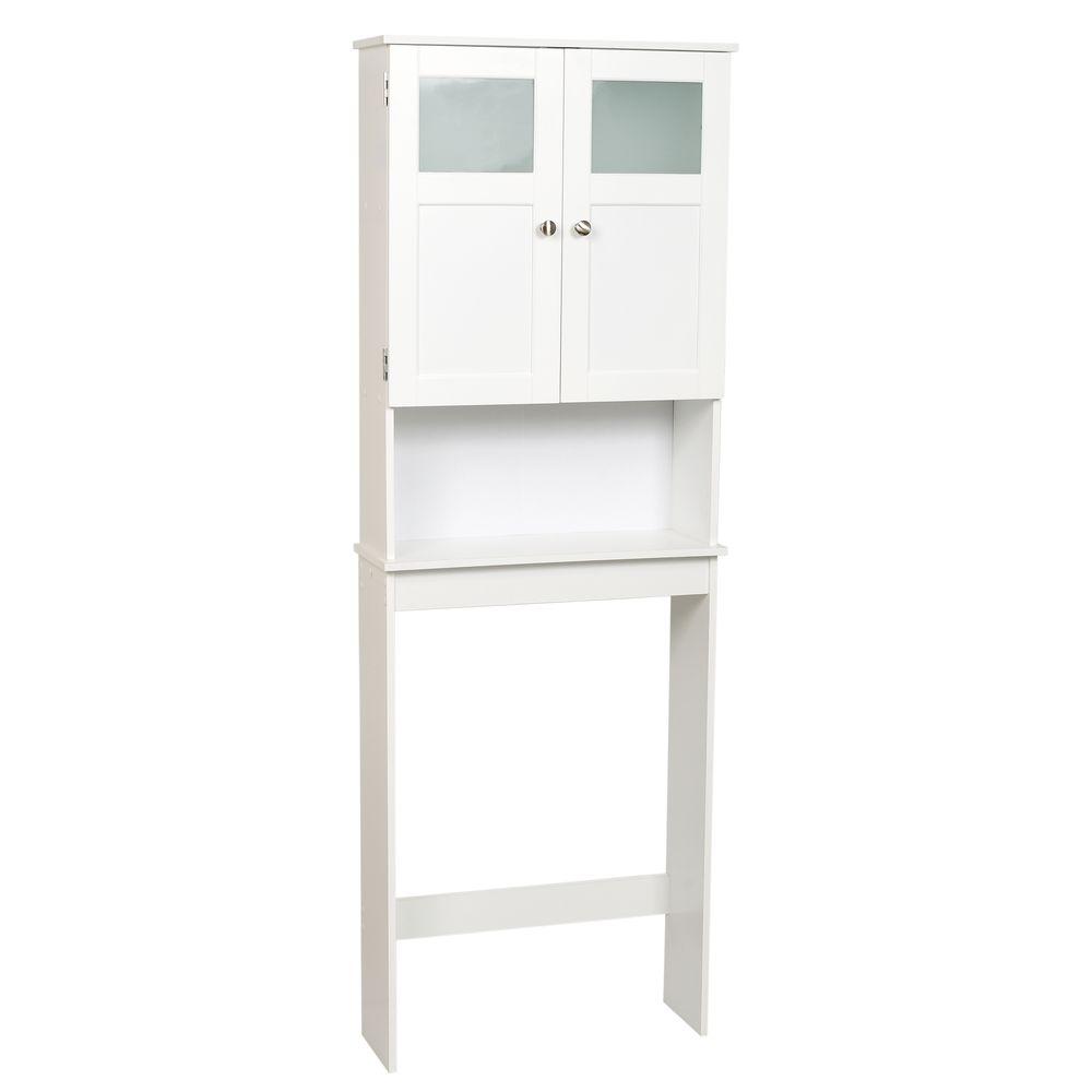 Costway 7 In Wooden Over Toilet Storage Cabinet Drop Door Space