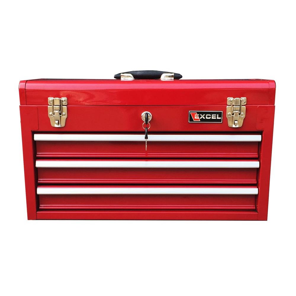 Husky 20 In 3 Drawer Portable Tool Box With Tray Tb 303b The Home Depot