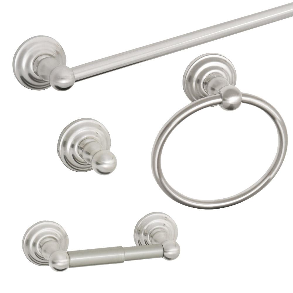 Satin Nickel Nickel Bath Hardware Sets Bathroom Hardware The Home Depot