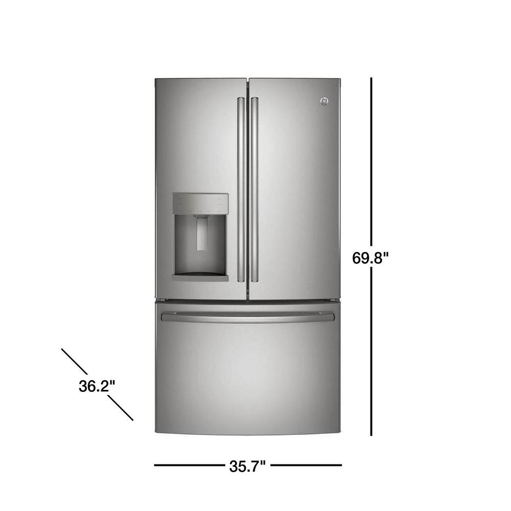 Ge 27 8 Cu Ft French Door Refrigerator In Stainless Steel