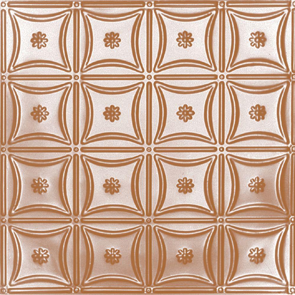 Shanko 2 Ft X 4 Nail Up Direct Tin Ceiling Tile In 2 Ft X 4 Nail Up Direct Tin Ceiling Tile In Satin Copper 24 Sq Case