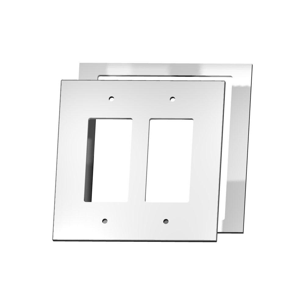 Mirror Switch Plates Wall The Home Depot Crystal Cut Mirror 2 Decora Wall Plate With Clear Acrylic Spacer