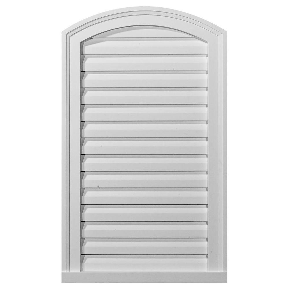 Ekena Millwork 2 in. x 18 in. x 30 in. Decorative Eyebrow Gable Louver ...