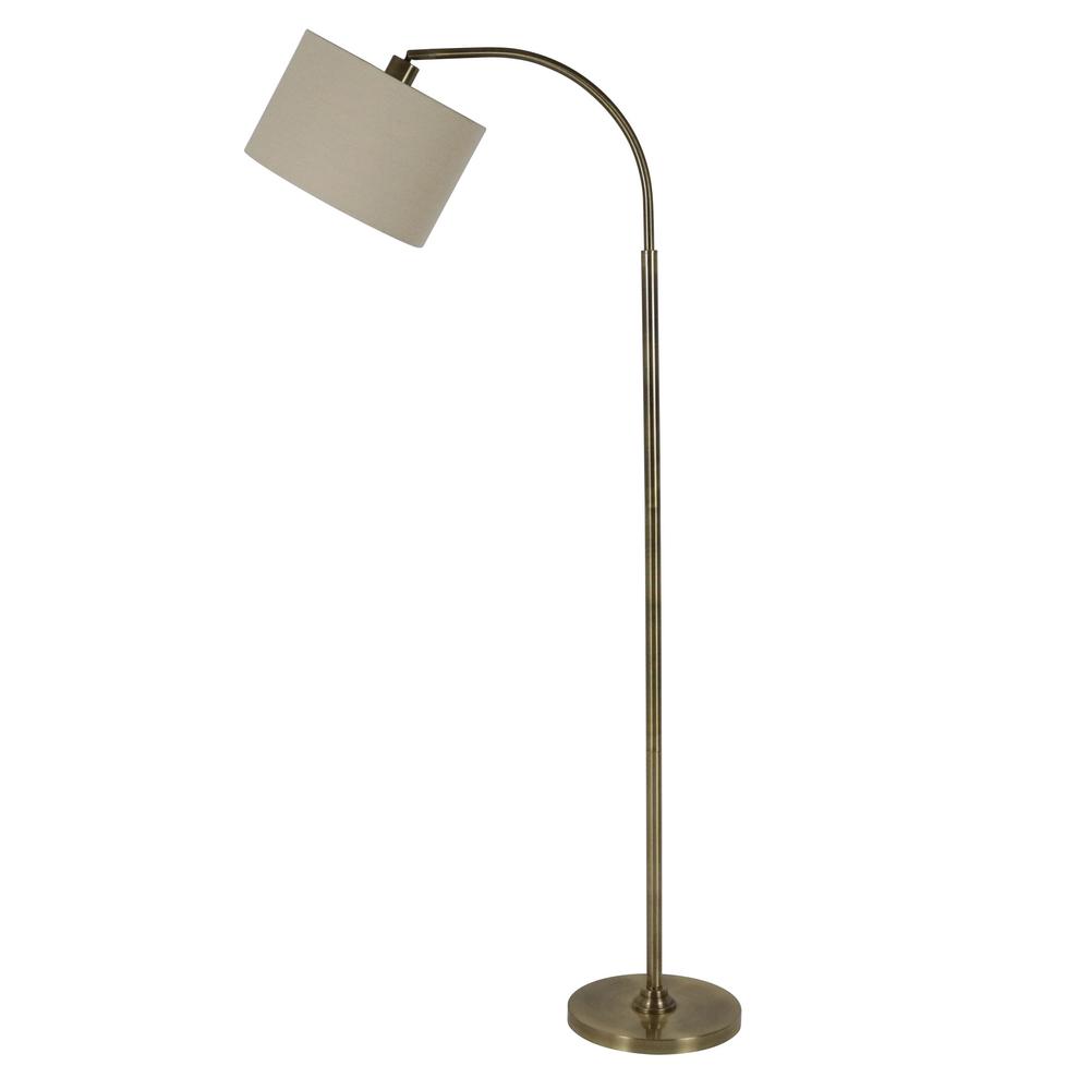 Decor Therapy Asher 60 In Brass Floor Lamp With Shade