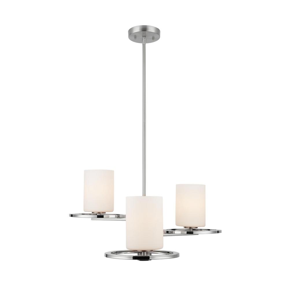 Home Decorators Collection 3 Light Polished Nickel And Brushed