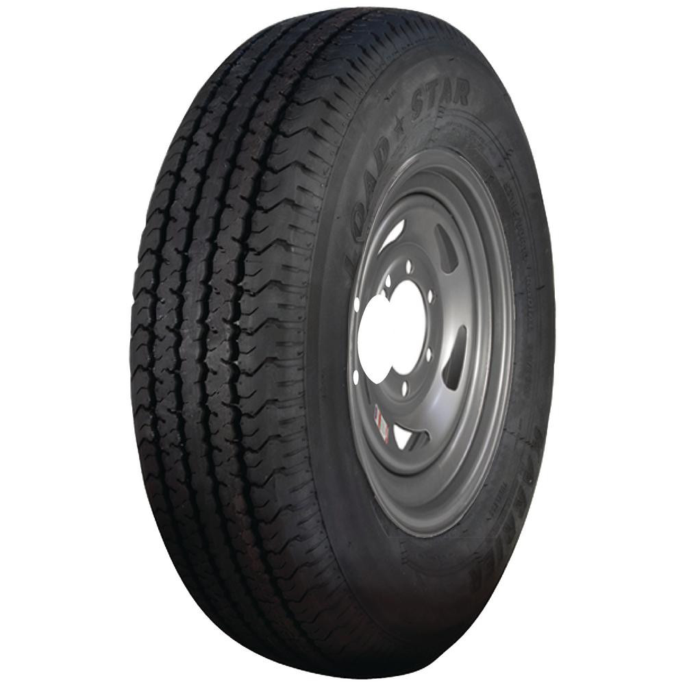 Loadstar 2830 lb. Load Capacity White with Stripe Eight Spoke Steel Wheel Rim by Loadstar