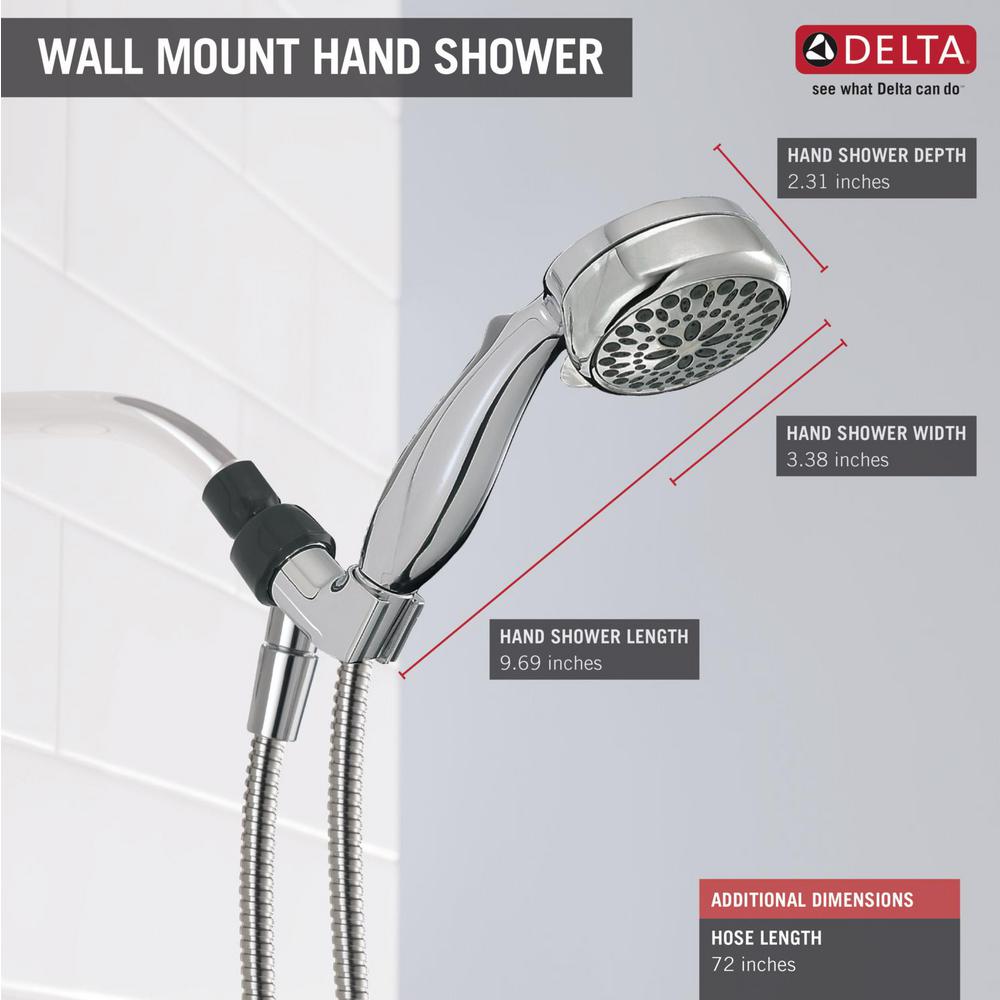 Delta 7 Spray 3 3 In Single Wall Mount Handheld Rain Shower Head