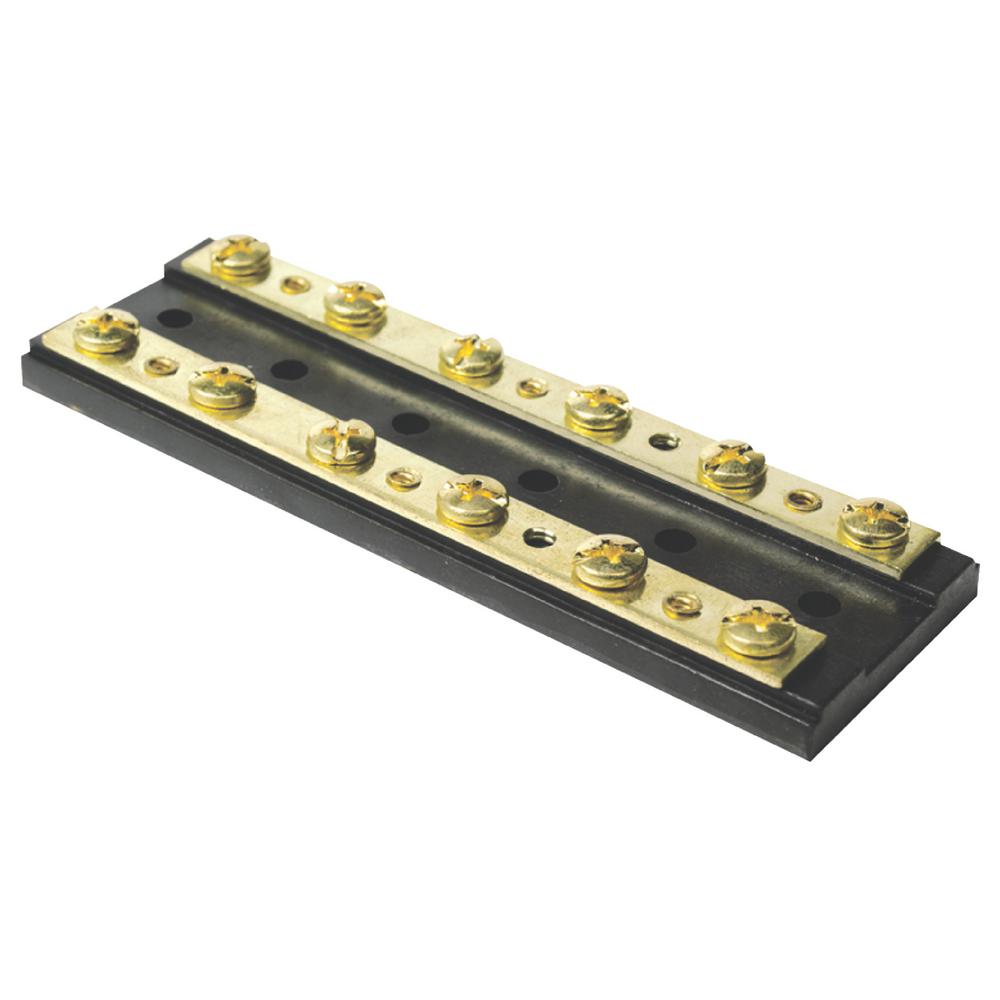 Seachoice Terminal Block With Brass Stud Terminals and Hex Nuts 10 Gang13631 The Home Depot