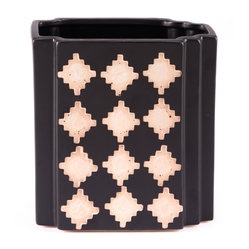 Zuo Black And Beige Pampa Small Rectangular Decorative Vase A10514