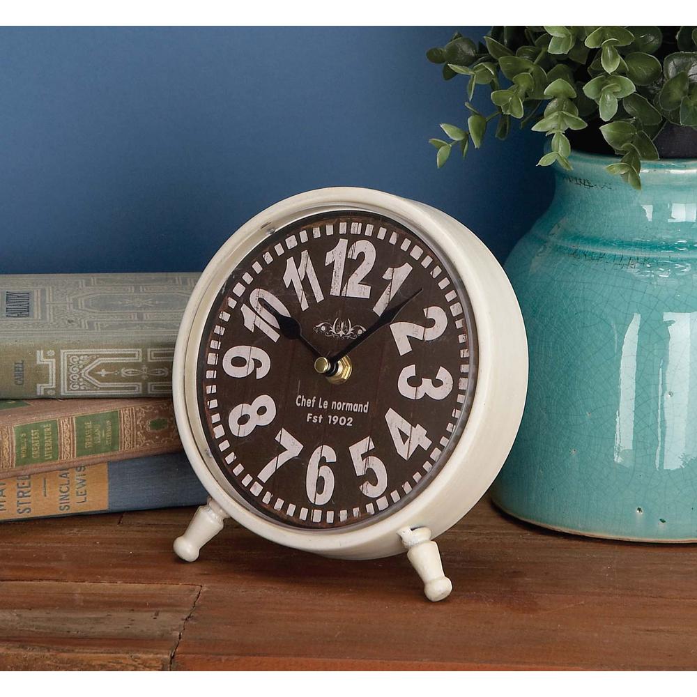 7 In X Round Shaped Iron Desk Clock 4 Pack