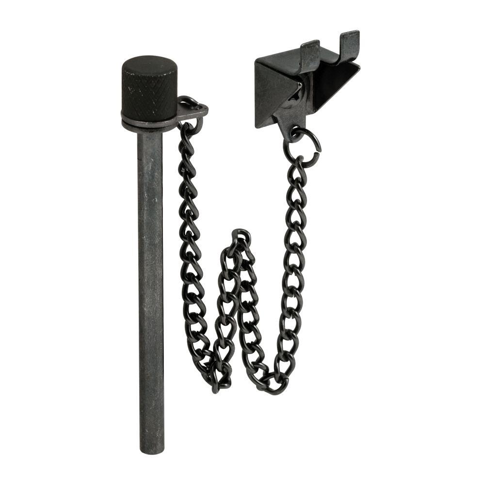 PrimeLine Black Sliding Door Pin Lock with RingS 4148 The Home Depot