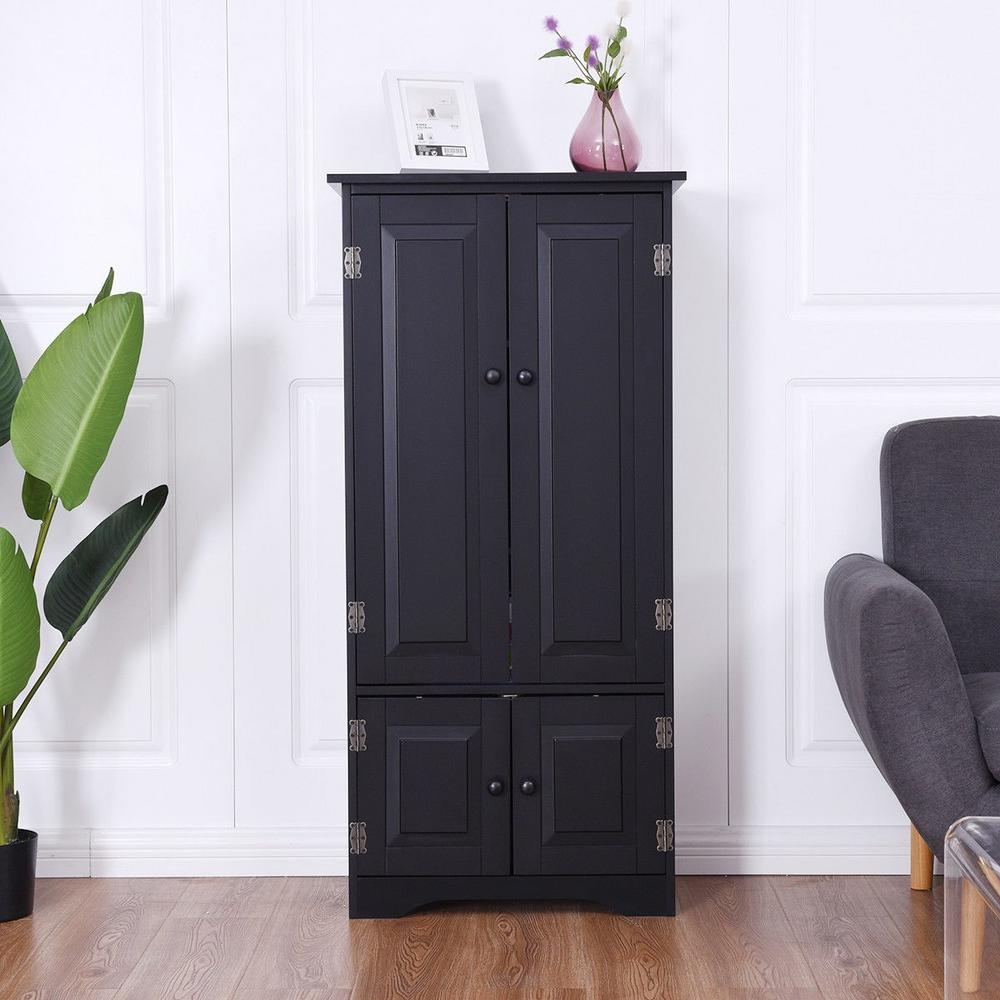 black accent storage cabinet