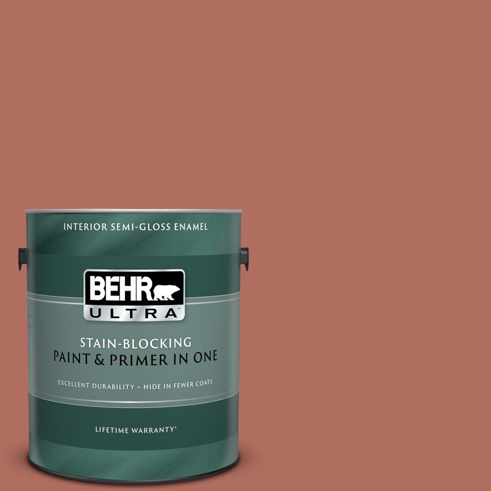 BEHR ULTRA 1 gal. PPU212 Terra Cotta Urn SemiGloss Enamel Interior