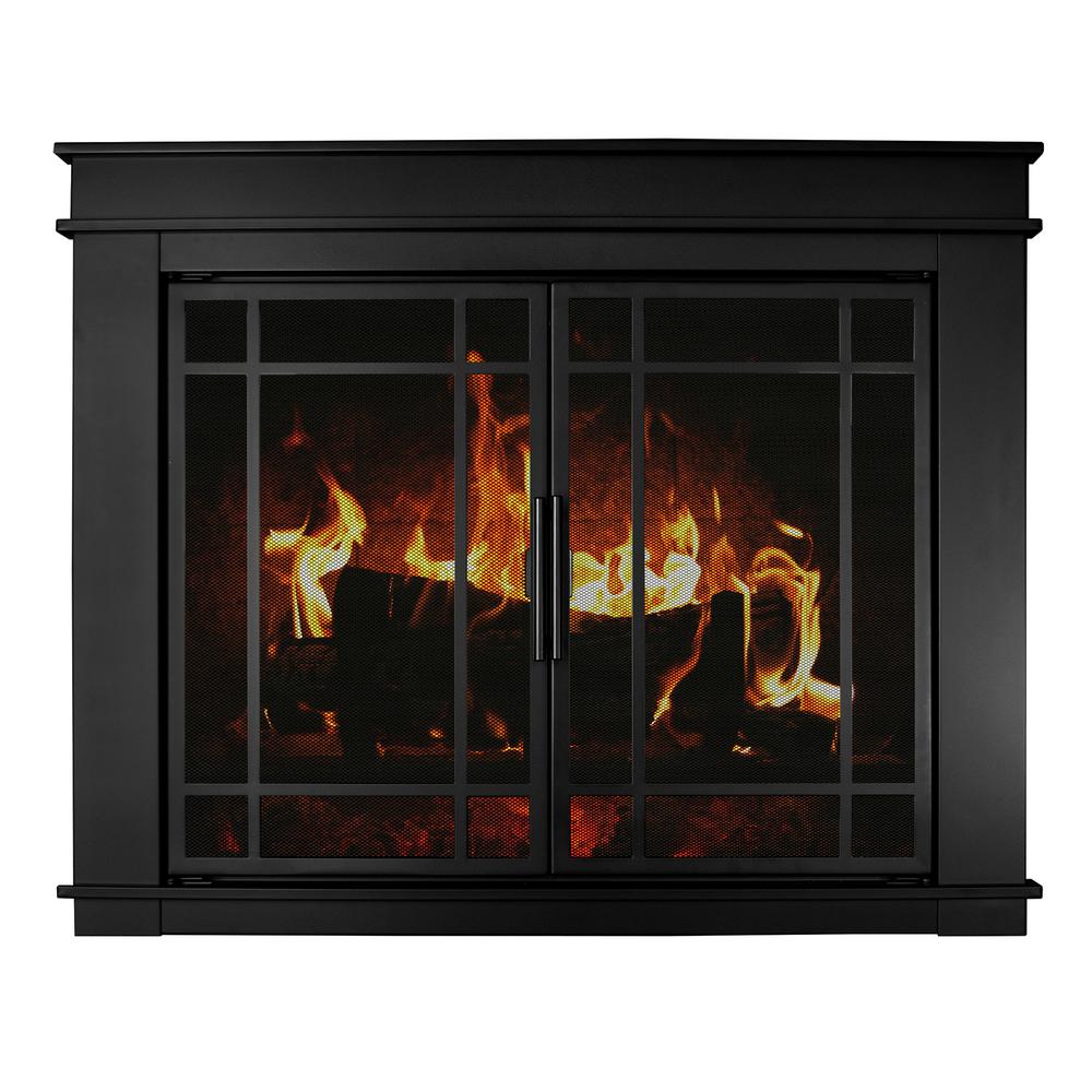 Pleasant Hearth Fillmore Medium Glass Fireplace Doors-FL-5801 - The