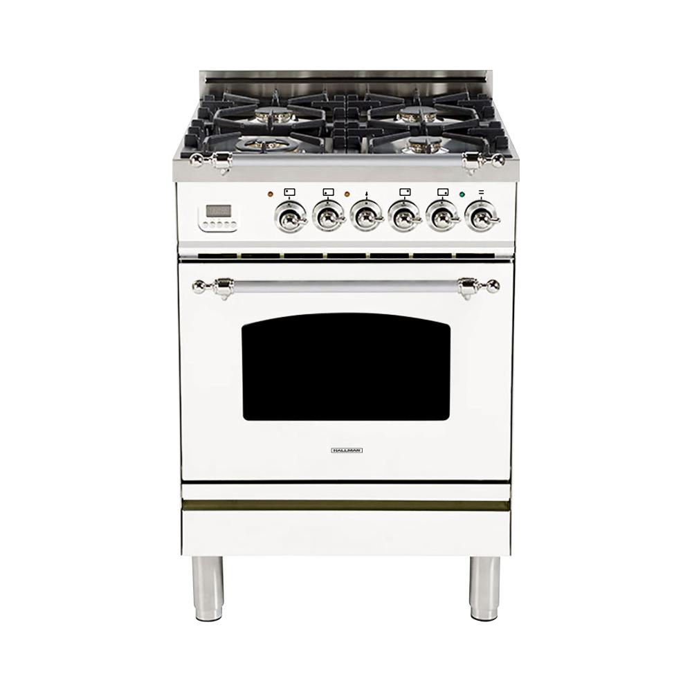 Hallman 24 In 2 4 Cu Ft Single Oven Italian Gas Range With True Single Oven Italian Gas Range With True