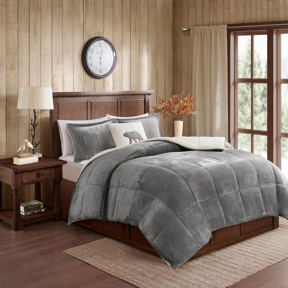 Woolrich Alton 4 Piece Charcoal Ivory Full Queen Plush To Sherpa Down Alternative Comforter Set Wr10 2887 The Home Depot - Ivory Bedding Set Full Woolrich Alton 4 Piece Charcoal Ivory Full Queen Plush To Sherpa Down Alternative Comforter Set Wr10 2887 The Home Depot - Ivory Bedding Set Full