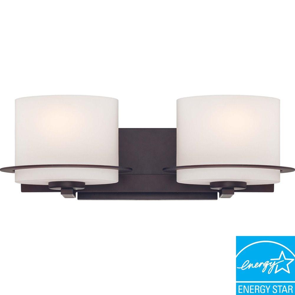 Illumine 2 Light Venetian Bronze Vanity Fixture With Oval Frosted Light Venetian Bronze Vanity Fixture