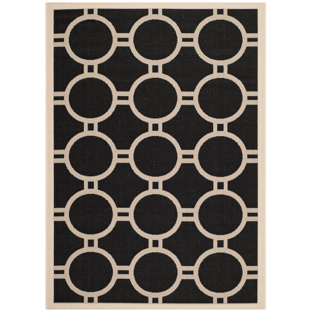 Safavieh Courtyard Black/Beige 4 ft. x 5 ft. 7 in. Indoor/Outdoor